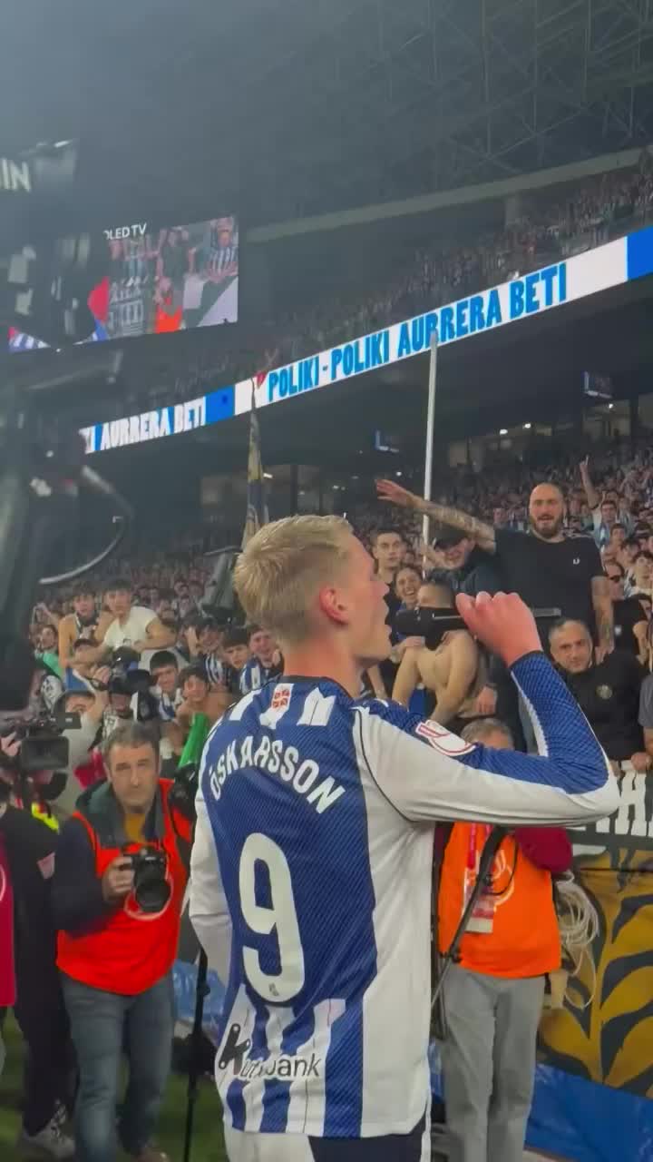 „Dimineața, cafea, după-amiază, rom...”     VIDEO:    Orri Oskarsson  a mers în fața fanilor lui Real Sociedad. Ce a urmat a fost un real spectacol